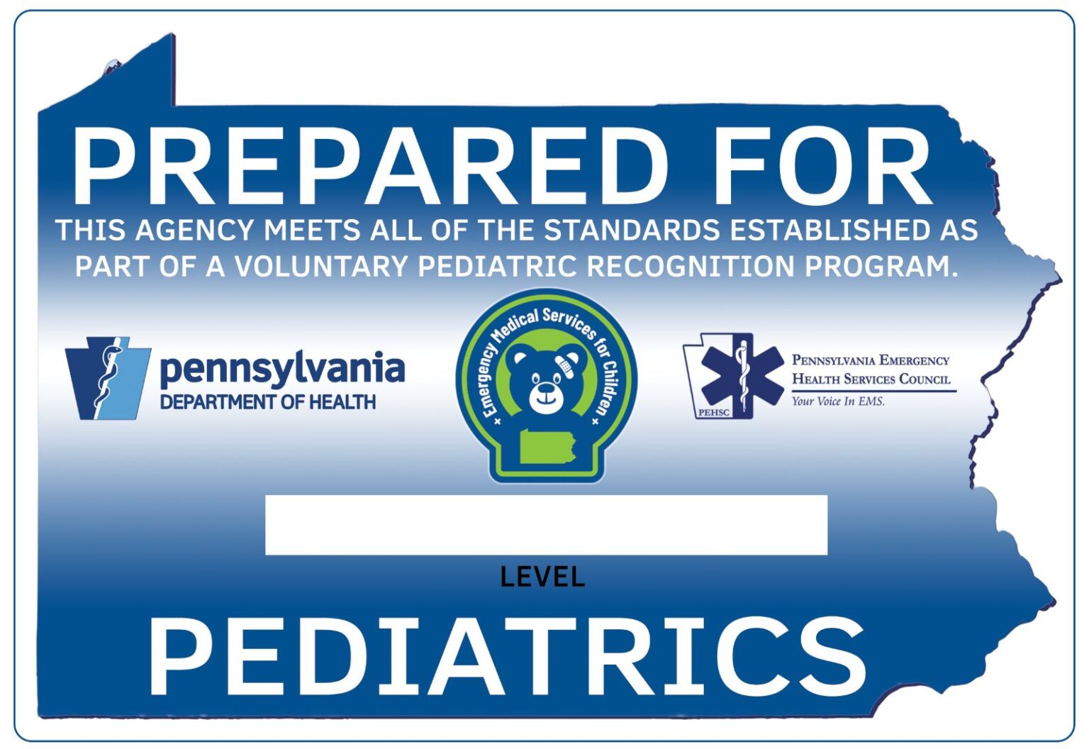 Pennsylvania Voluntary Pediatric Recognition Program decal